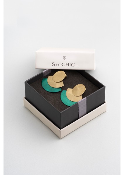 Yeşil Petra Güneşi 18 Ayar Sarı Altın Kaplama Gümüş Tasarım Küpe indirimleri