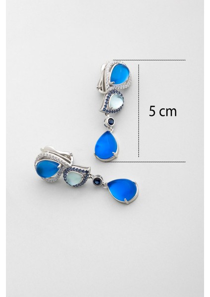 Aura Işıltısı 18 Ayar Beyaz Altın Kaplama Gümüş Tasarım Küpe modelleri