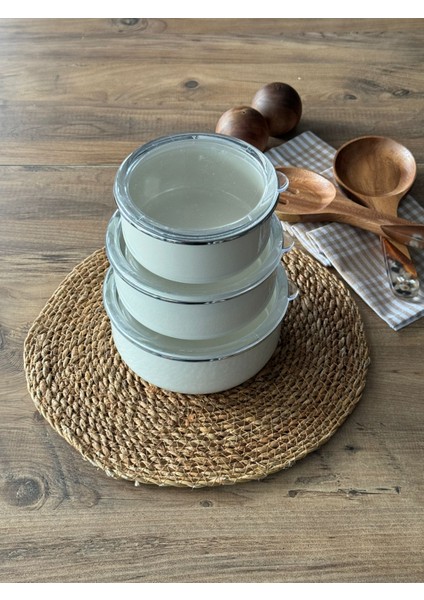 L'essence Pure 3'lü Emaye Saklama Kabı fiyatları