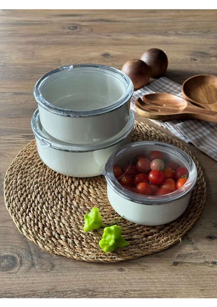 L'essence Pure 3'lü Emaye Saklama Kabı modelleri