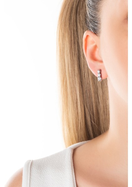 Beyaz Altın Sertifikalı Premium Created Taşlı Su Yolu Küpe fırsatları