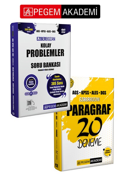 Pegem Akademi Ags Kpss Ales Dgs Ezberbozan Kolay Problemler Tamam