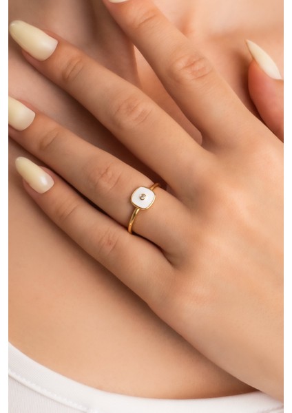 Vintage 18 Ayar Sarı Altın Kaplama Gümüş Minimal Yüzük fiyatları