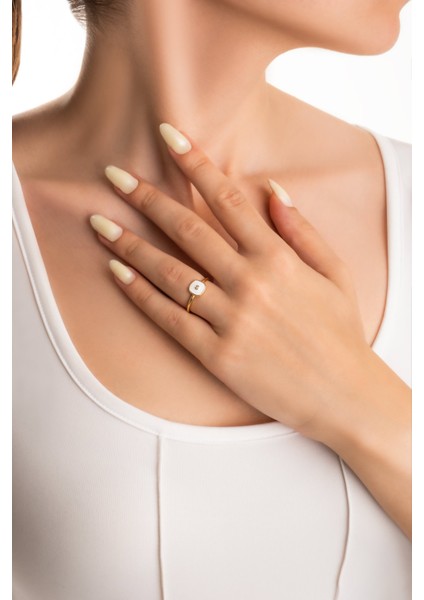 Vintage 18 Ayar Sarı Altın Kaplama Gümüş Minimal Yüzük fırsatları