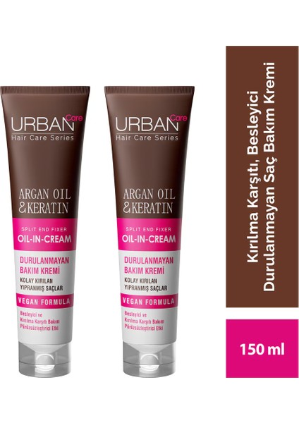 Care Hair Care Durulanmayan Saç Bakım Kremi Argan Oil & Keratin 150 ml X2 Adet