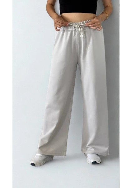 Double Face Bol Paça Bayan Eşofman Taş Renk fiyatları