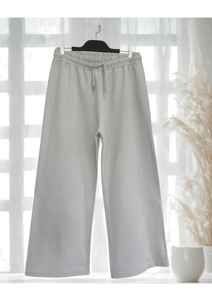 Double Face Bol Paça Bayan Eşofman Taş Renk