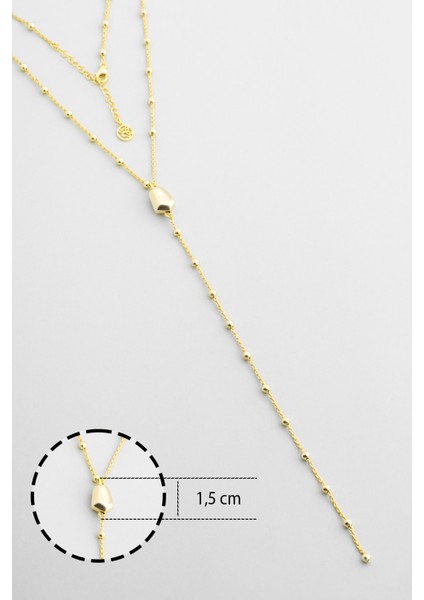 Modern Tasarım 18 Ayar Sarı Altın Kaplama 44 cm Gümüş Y Kolye fiyatları