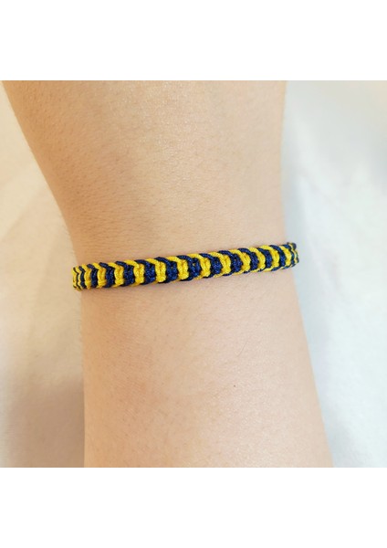 Fenerbahçe Makrome Taraftar Bileklik, El Yapımı Ayarlanabilir Unisex Fb Bileklik, Fenerbahçe Bileklik, Makrome Bileklik, Taraftar Bileklik, Maç Aksesuarı, Sarı Lacivert Bileklik