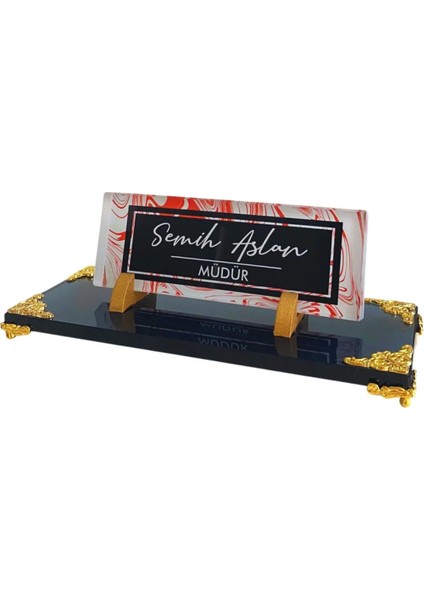 Kristal Masa Isimliği Uv Baskılı Ofis Hediyesi Cam Isimlik Cav-04