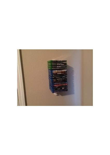 CD Kabı Duvar Asma Rafı 11'li Beyaz 1021539 3D