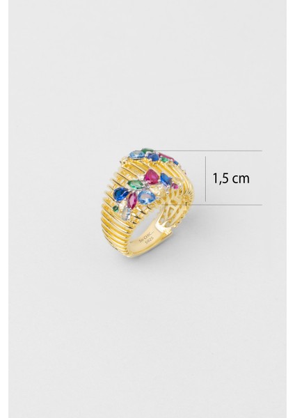 Solea 18 Ayar Sarı Altın Kaplama Gümüş Tasarım Yüzük modelleri