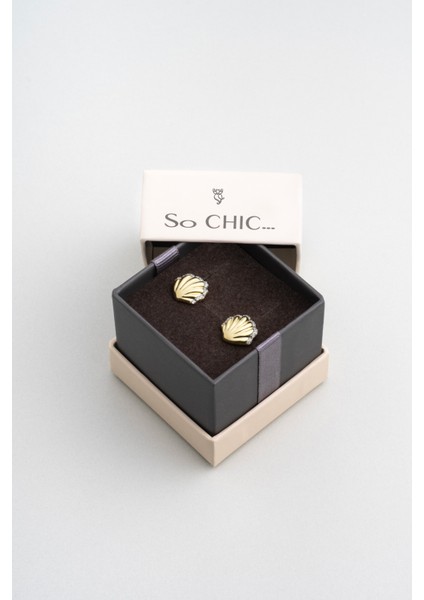 Deniz Kabuğu 18 Ayar Sarı Altın Kaplama Gümüş Miinimal Küpe indirimleri