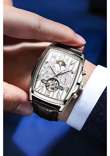 Cube Tourbillon Mekanik Otomatik Erkek Kol Saati