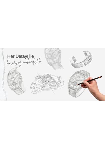 Cube Tourbillon Mekanik Otomatik Erkek Kol Saati