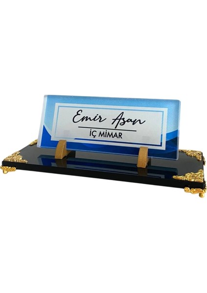 Uv Baskılı Kristal Masa Isimliği Ofis Hediyesi Kristal Isimlik Cam Isimlik Wuv-04