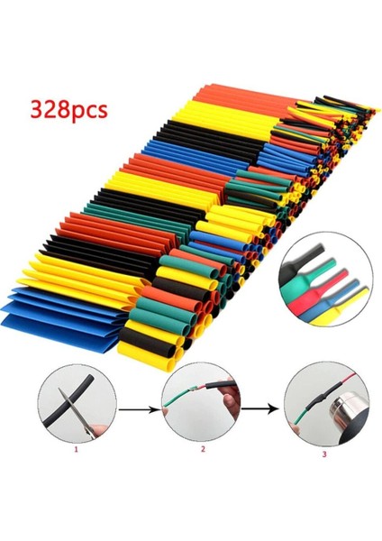 Isı Shrink Boru Daralan Makaron Kablo Yalıtım Seti 328 Adet 8 Boy fiyatları