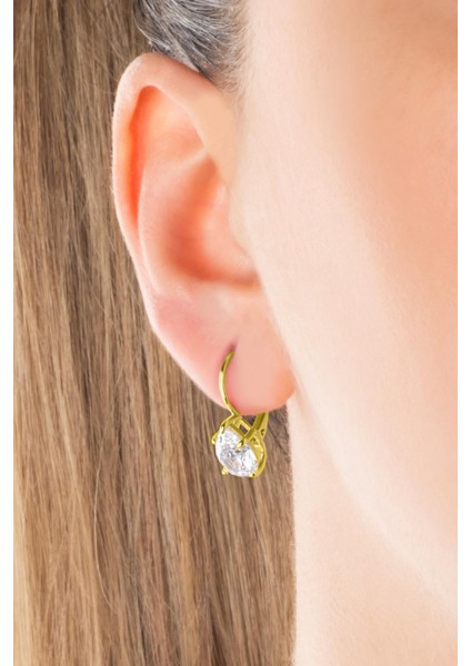 Mira 18 Ayar Sarı Altın Kaplama Gümüş Damla Küpe fiyatları