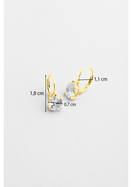 Mira 18 Ayar Sarı Altın Kaplama Gümüş Damla Küpe modelleri