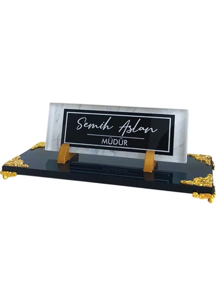 Kristal Masa Isimliği Uv Baskılı Ofis Hediyesi Cam Isimlik Cav-02