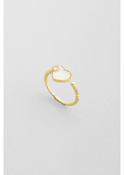 Lumora 18 Ayar Sarı Altın Kaplama Gümüş Yüzük