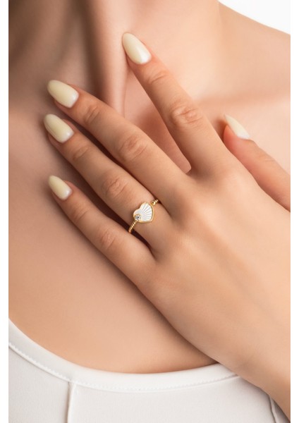 Lumora 18 Ayar Sarı Altın Kaplama Gümüş Yüzük fiyatları