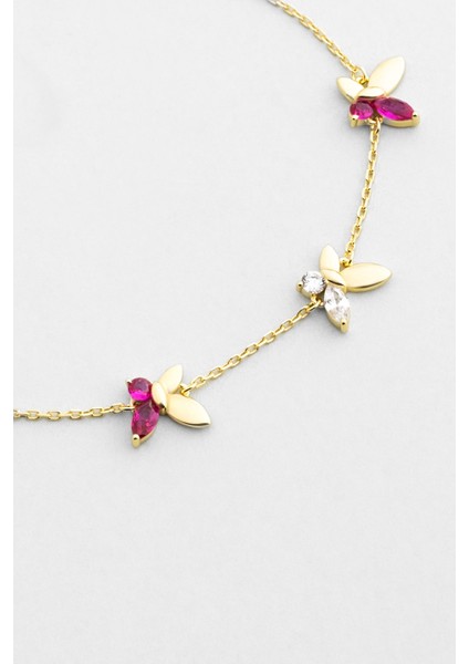 Şans Kelebeği 18 Ayar Sarı Altın Kaplama 19 cm Gümüş Bileklik indirimleri