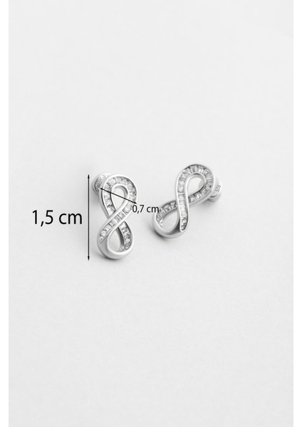 Sonsuz Aşk 18 Ayar Beyaz Altın Kaplama Gümüş Küpe modelleri