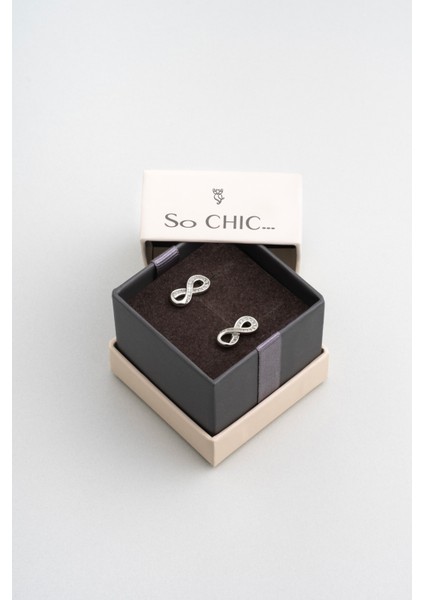 Sonsuz Aşk 18 Ayar Beyaz Altın Kaplama Gümüş Küpe indirimleri