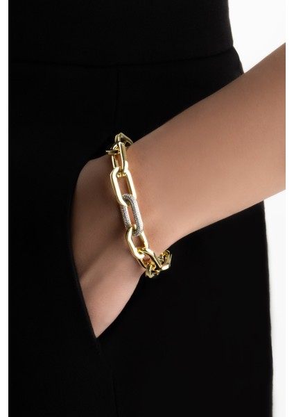 Chloe 18 Ayar Sarı Altın Kaplama 18 cm Gümüş Zincir Bileklik fiyatları