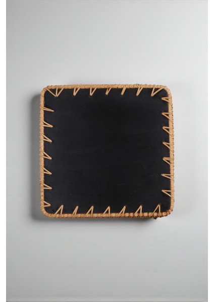 Sedef Işlemeli Kare Rattan Servis Tepsisi, El Yapımı, Mavi Damla Desen, 28X28 cm fırsatları