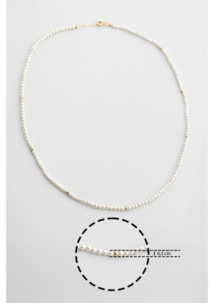 Doğal Inci Taşlı 43 cm 14 Ayar Sarı Altın Kolye modelleri