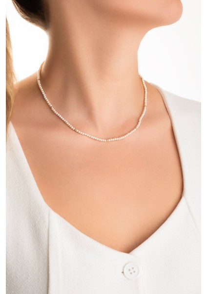 Doğal Inci Taşlı 43 cm 14 Ayar Sarı Altın Kolye fırsatları