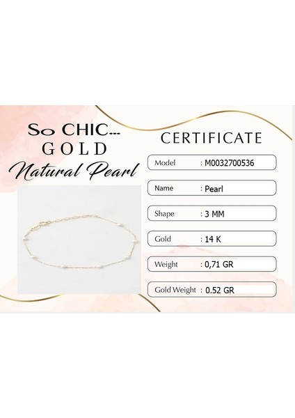 Doğal Inci Taşlı 14 Ayar Sarı Altın Bileklik indirimleri