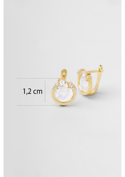 Sedef Tanrıçası 18 Ayar Sarı Altın Kaplama Gümüş Minimal Küpe modelleri