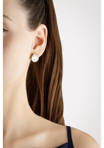 Sedef Tanrıçası 18 Ayar Sarı Altın Kaplama Gümüş Minimal Küpe fırsatları