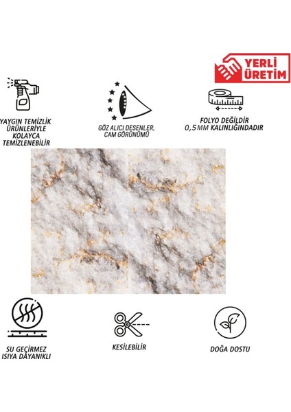 Kendinden Yapışkanlı Gold Mermer Desenli Pvc Panel 41 x 62 c fiyatları