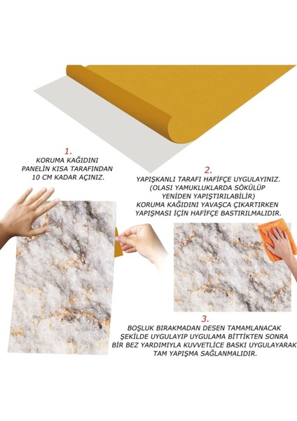 Kendinden Yapışkanlı Gold Mermer Desenli Pvc Panel 41 x 62 c modelleri
