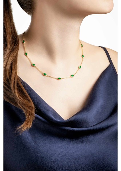 Büyülü Renkler 18 Ayar Sarı Altın Kaplama 45 cm Gümüş Kolye fırsatları