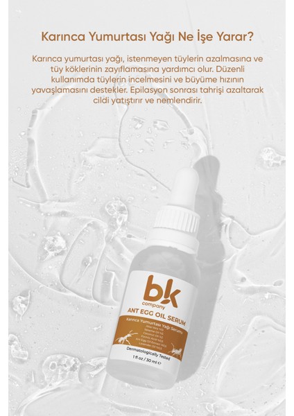 Karınca Yumurtası Yağı 2'li Serum Seti – Doğal Tüy Azaltıcı, Nemlendirici ve Epilasyon Sonrası Cilt Yumuşatıcı