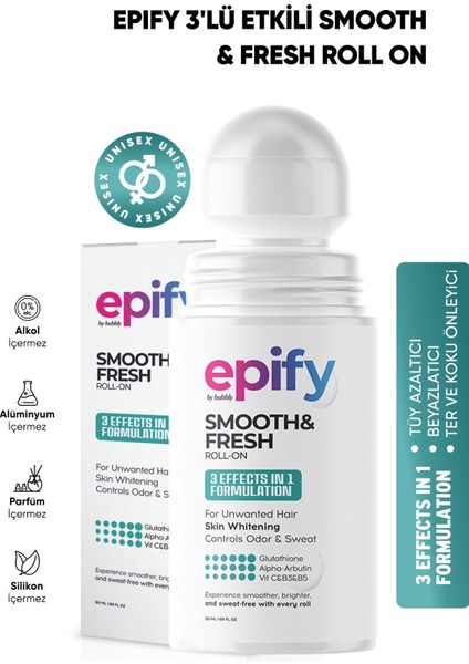 Smooth & Fresh Roll-On – 3 Etkili Tüy Azaltıcı, Ter ve Koku Önleyici, Cilt Tonunu Aydınlatıcı 50 ml fiyatları