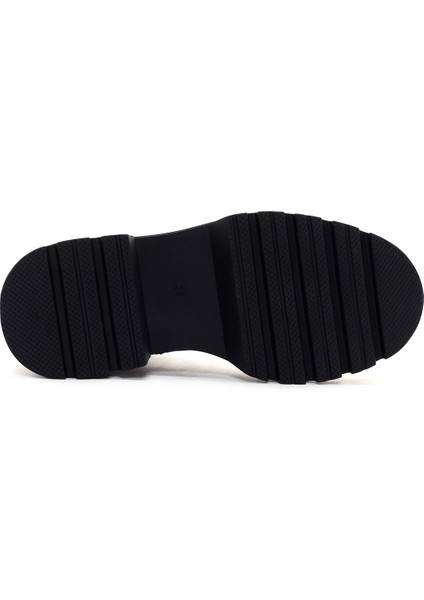 Kadın Siyah Fermuarlı Kalın Tabanlı Deri Postal Bot 25WFD550218 indirimleri