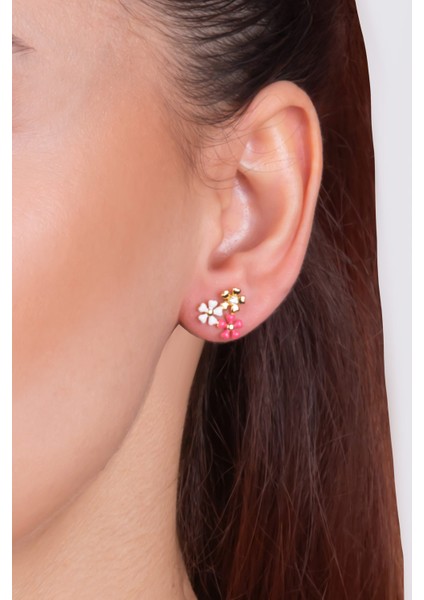 Sevilla Çiçeği 18 Ayar Sarı Altın Kaplama Gümüş Küpe fiyatları