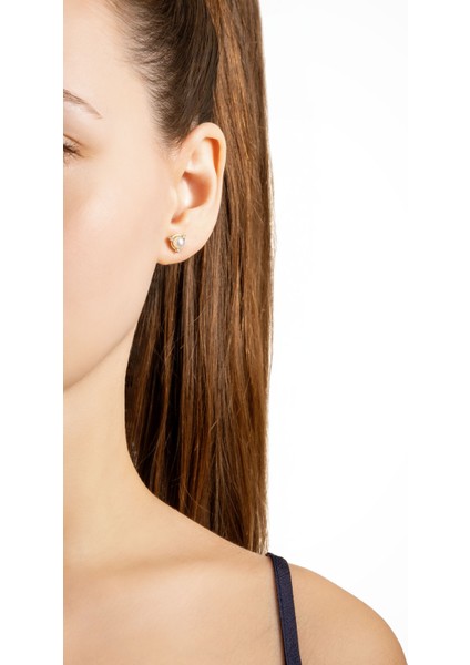 Diamond Collection 14 K Sarı Altın 0,07 Karat Pırlanta Doğal Inci Küpe fırsatları