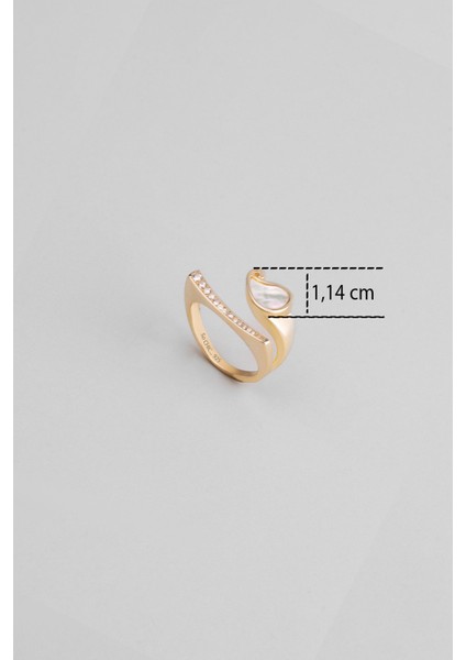 Sedef Masalı 18 Ayar Sarı Altın Kaplama Gümüş Yüzük modelleri