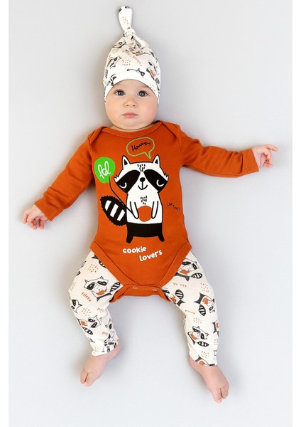 Raccoon Baskılı Bebek Takım fiyatları