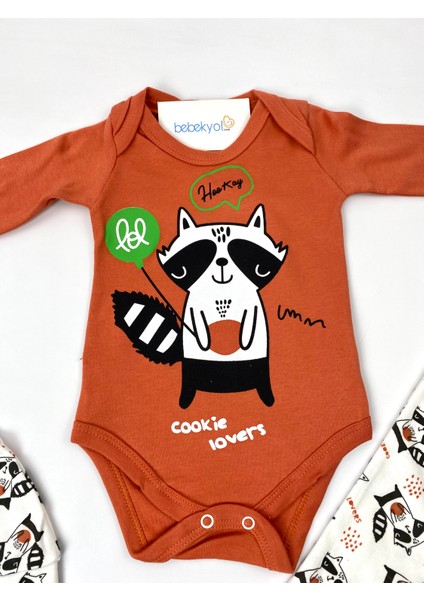 Raccoon Baskılı Bebek Takım modelleri