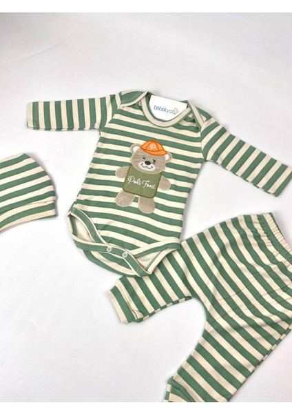 Çizgili Ayı Nakışlı Bebek Takımı modelleri