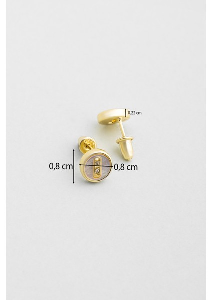 Minimal Sedef 18 Ayar Sarı Altın Kaplama Gümüş Küpe modelleri