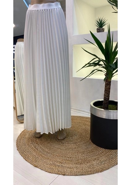 Pliseli Etek Ekru 6998
